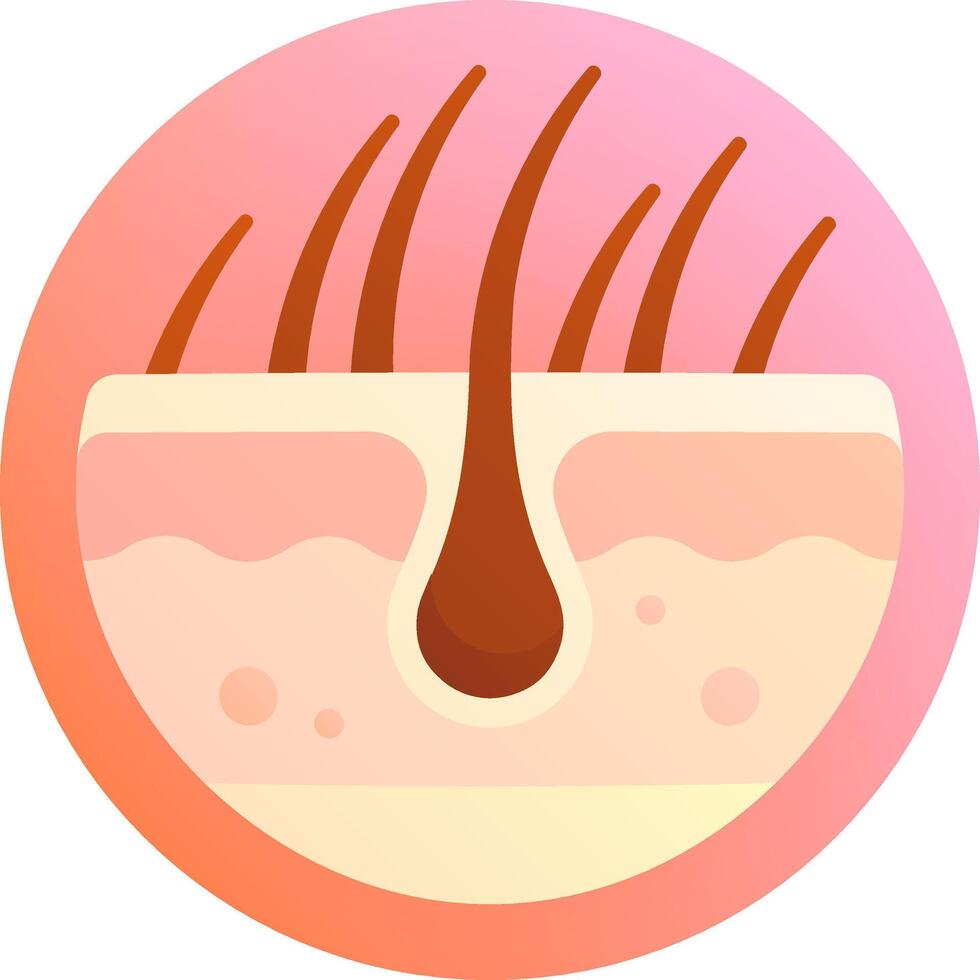 A round icon with a hair on top of it vector