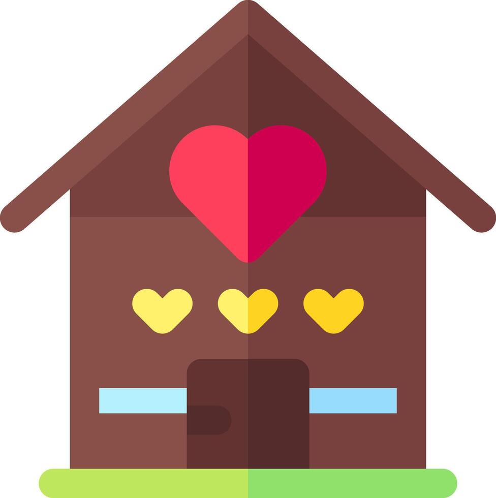A house with hearts and a heart shaped roof vector