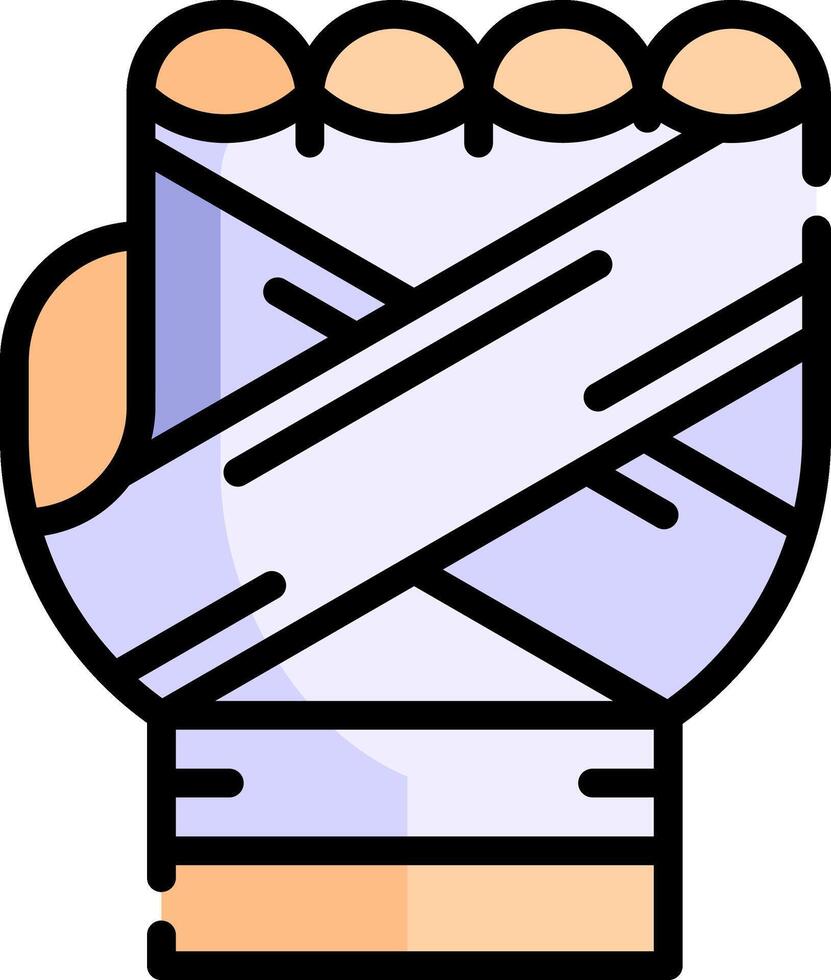 A hand with bandages on it vector