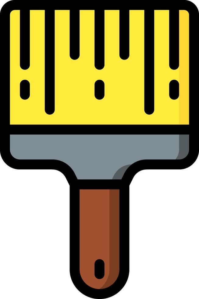 A yellow paint brush icon on a white background vector