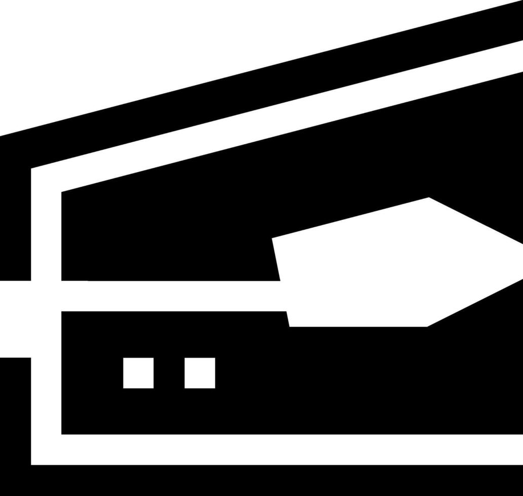 A black and white logo of a house with a window vector