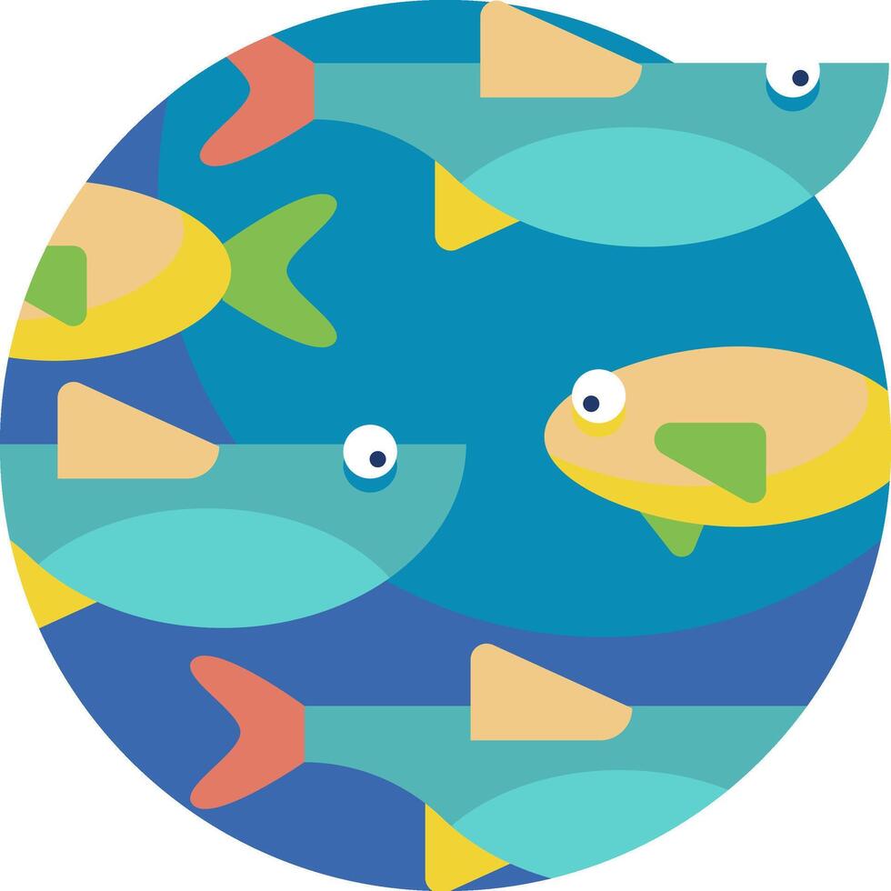 Fish in circle illustration vector