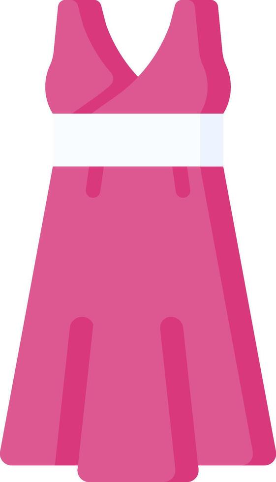 A pink dress with white sash vector