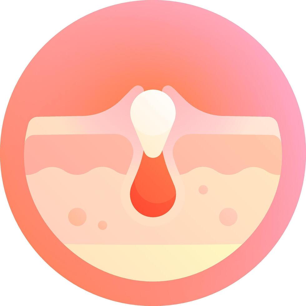A skin with a red spot on it vector