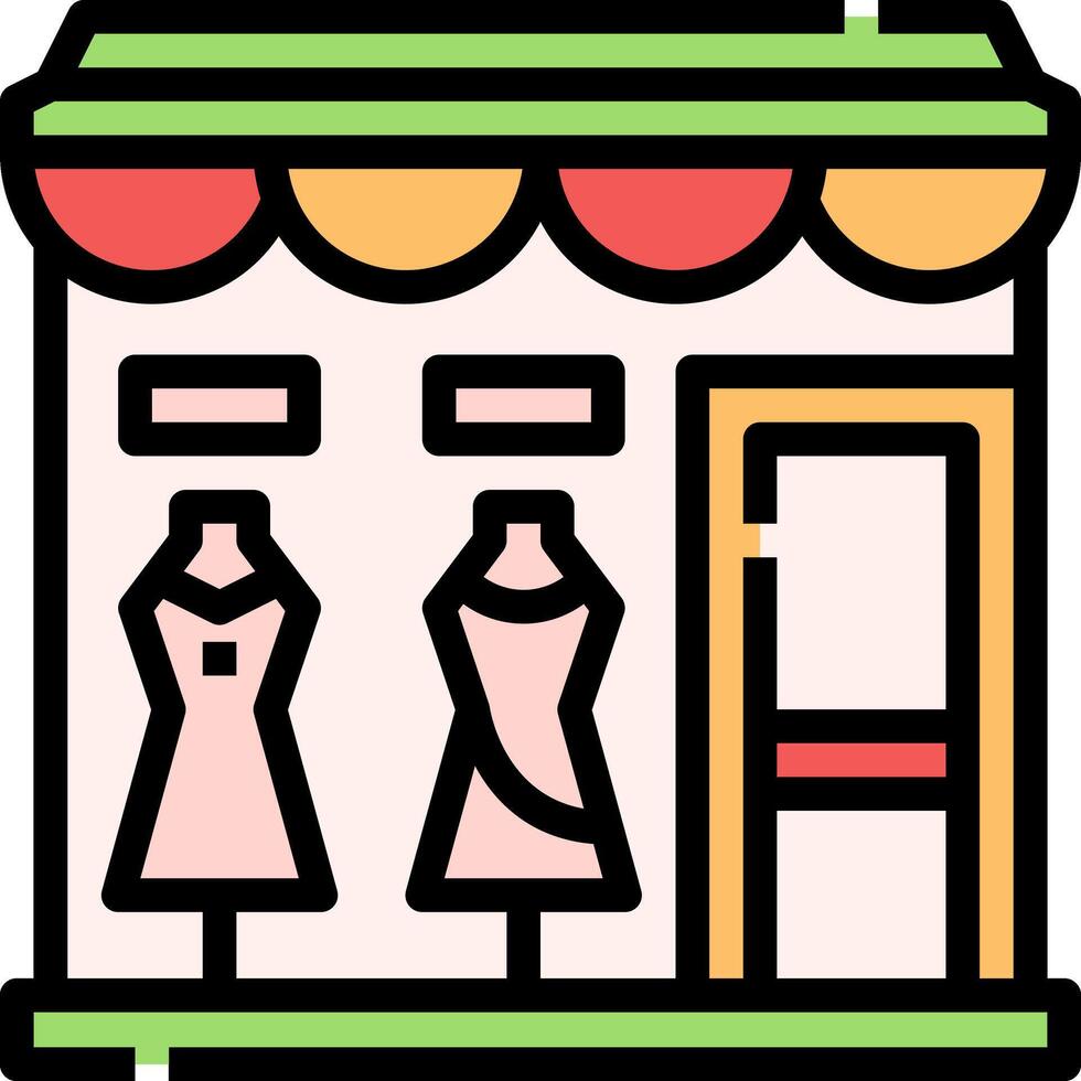 A dress shop icon with a mannequin vector