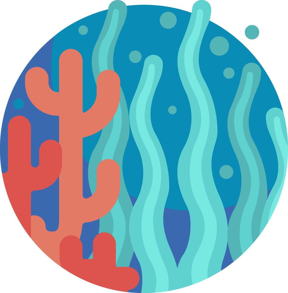 An illustration of a coral reef and a cactus vector