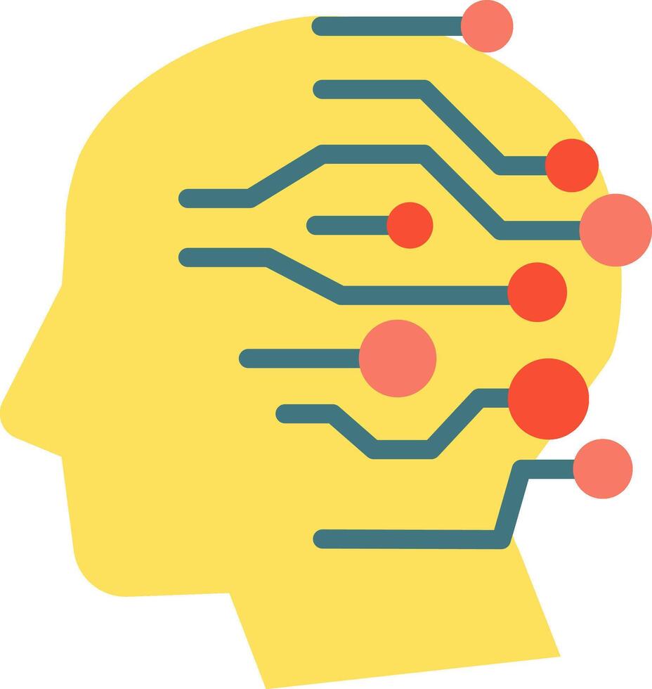 A brain with a circuit board in it vector