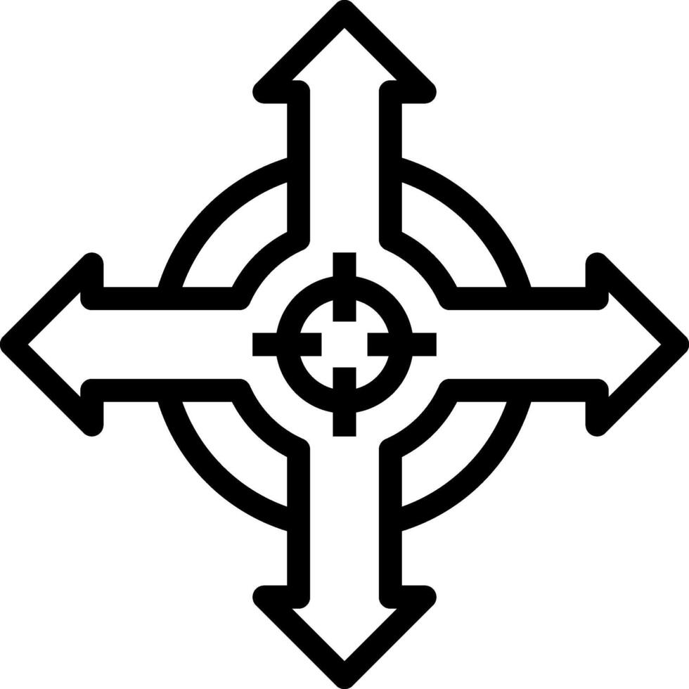 Cross with arrows vector