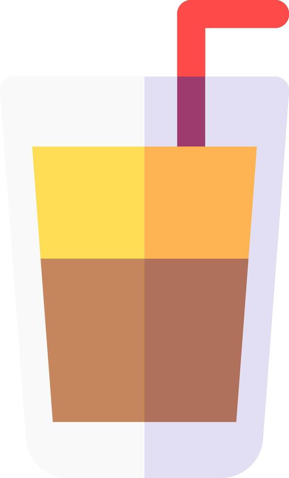 A glass of coffee with a straw in it vector