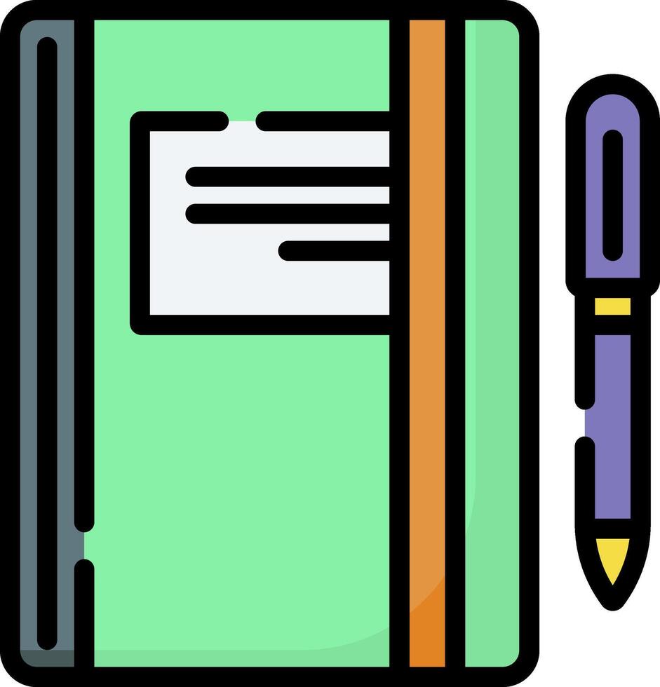 A notebook and pen icon on a white background vector