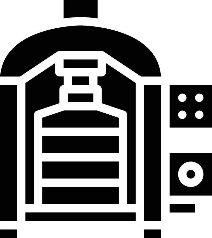 A black and white icon of a machine vector