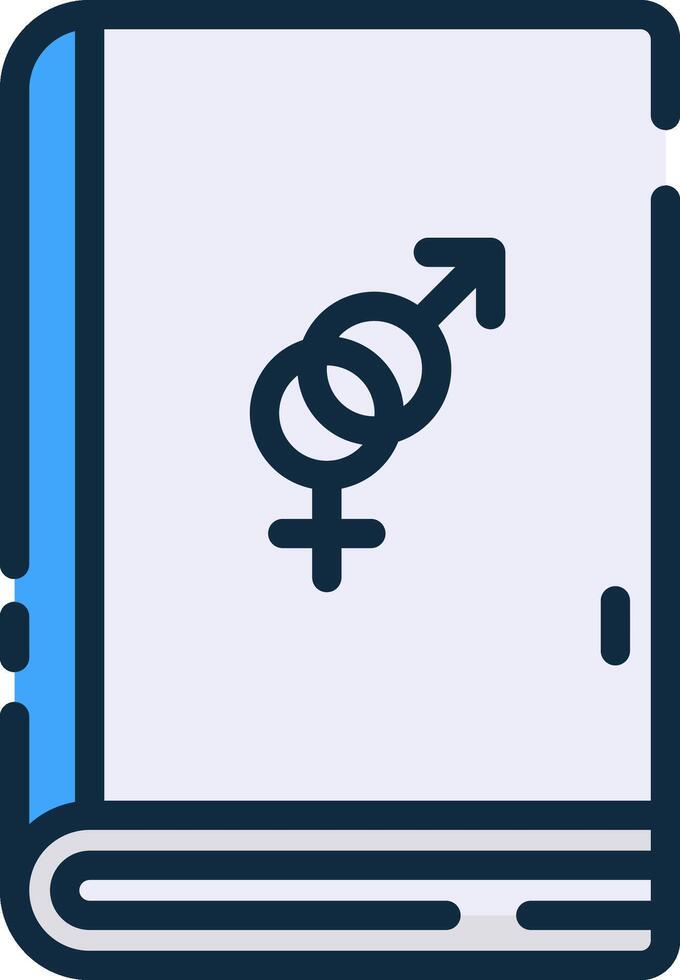 A book with a male and female symbol on it vector