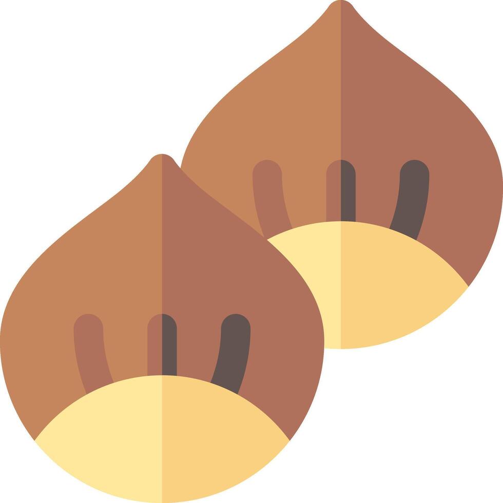 Two nuts with leaves on them vector