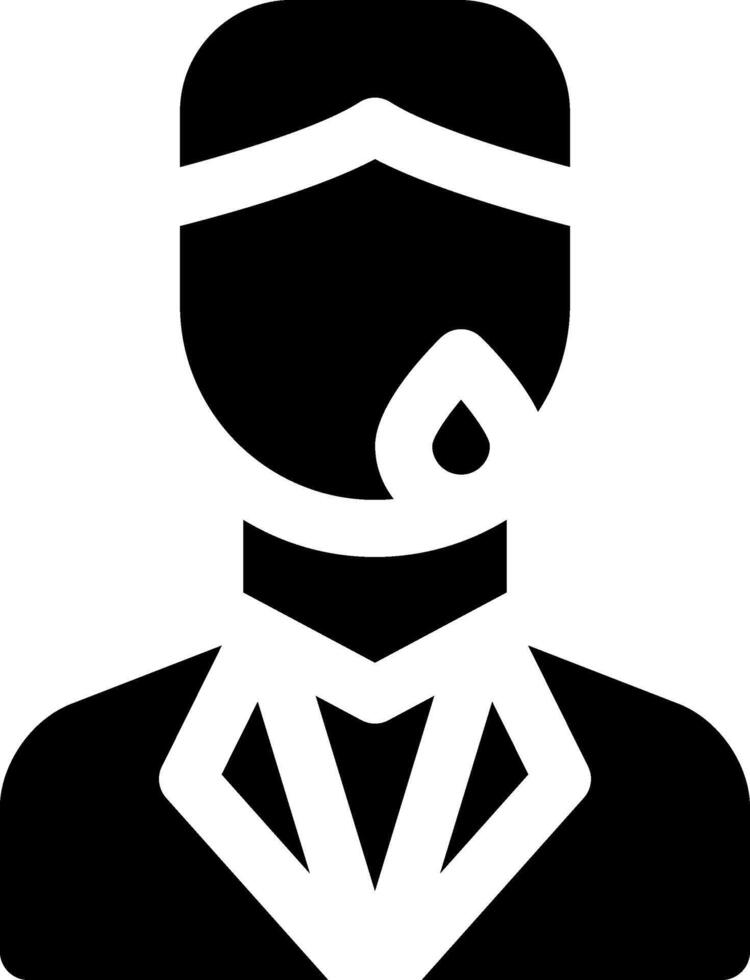 A black and white silhouette of a man in a suit vector