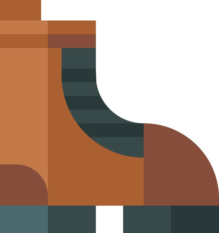 A brown boot with a black stripe on the side vector