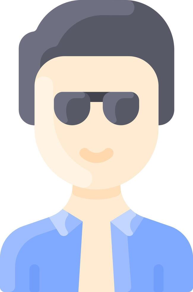 A man wearing sunglasses and a blue shirt vector