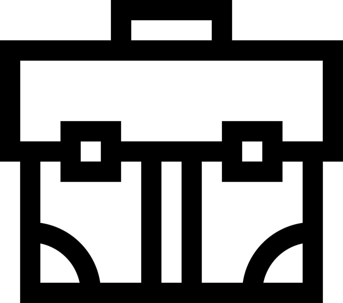 A black and white image of a briefcase vector
