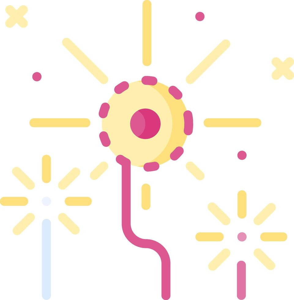 A yellow and pink balloon with a sparkle vector