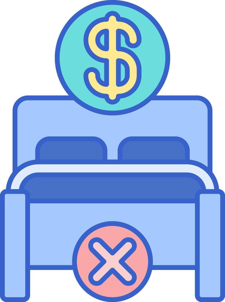 A bed with a dollar sign on it vector