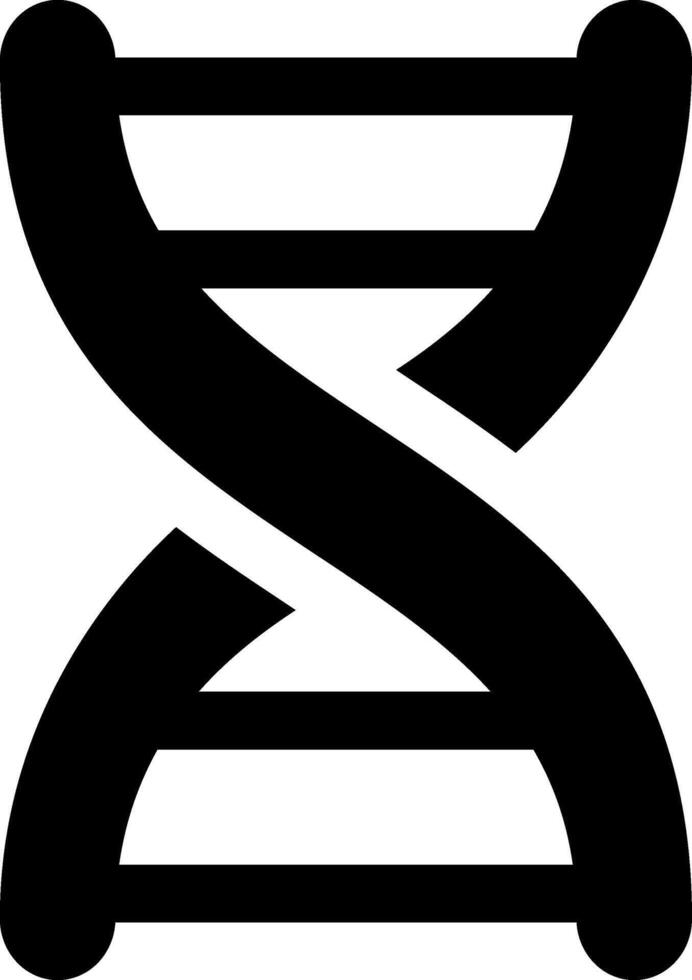 A black and white image of a dna symbol vector