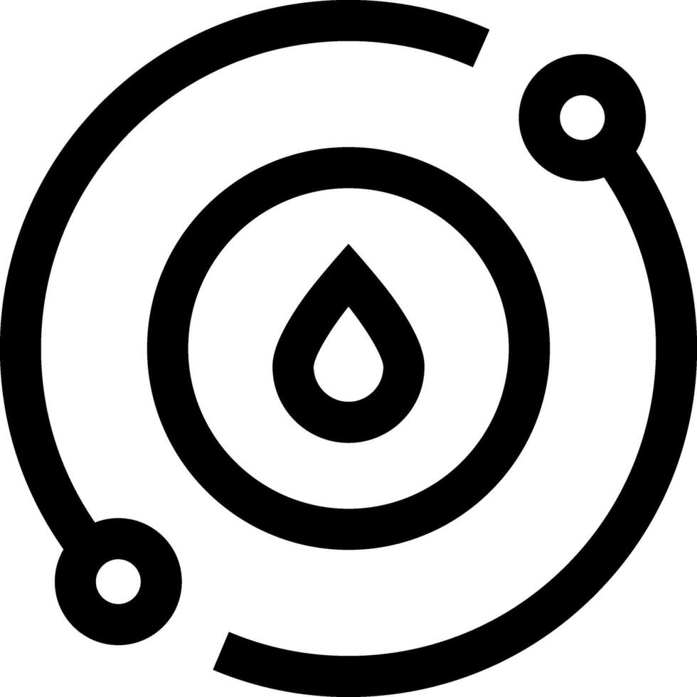 A black and white logo with a circle and a drop vector