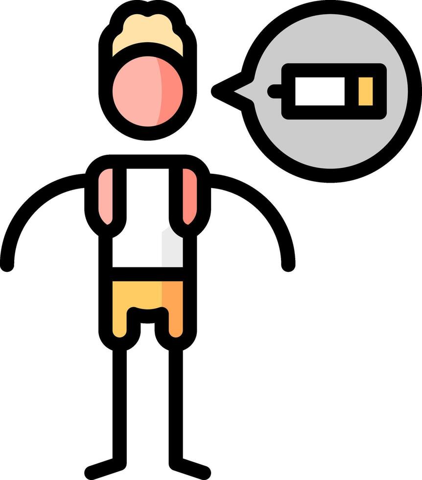 A man with a battery in his hand and a speech bubble vector