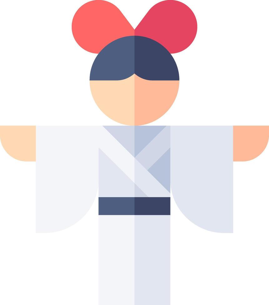 A cartoon character in a kimono vector