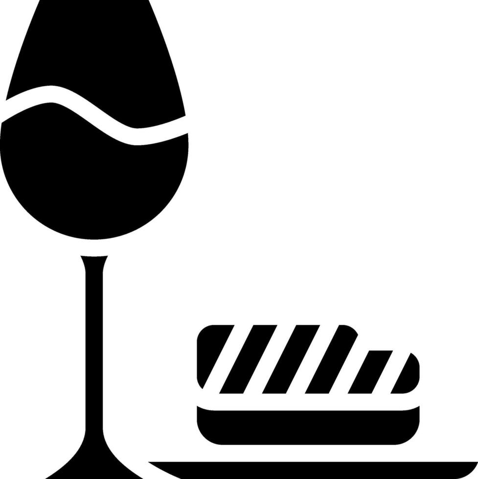 Wine glass and plate icon vector