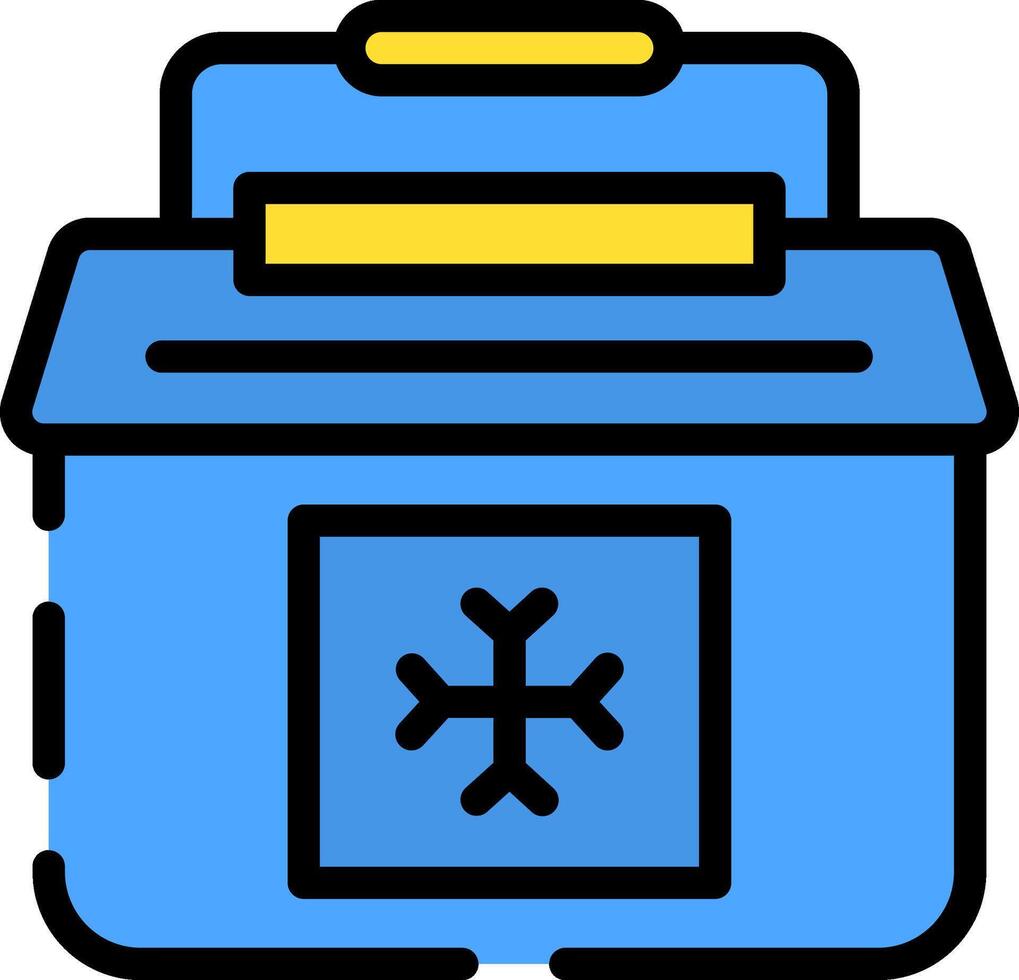 A blue box with a snowflake on it vector