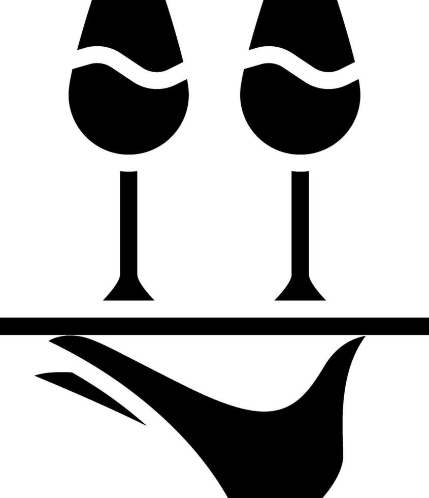 Two wine glasses on a tray vector