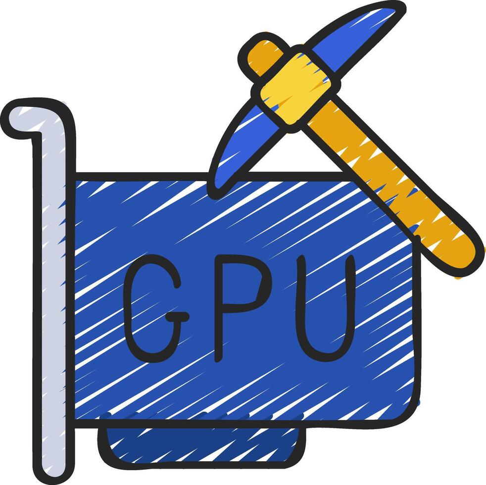 A hammer and a computer with the word gpu vector