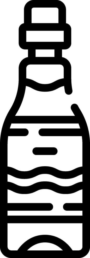 A bottle with a lid on it is shown in black and white vector