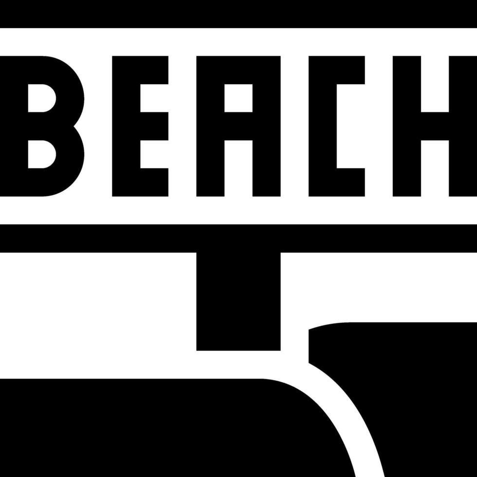 A black and white sign with the word beach vector