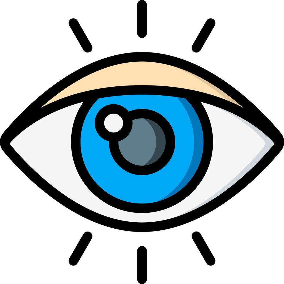 An eye icon with a blue eye and a white background vector