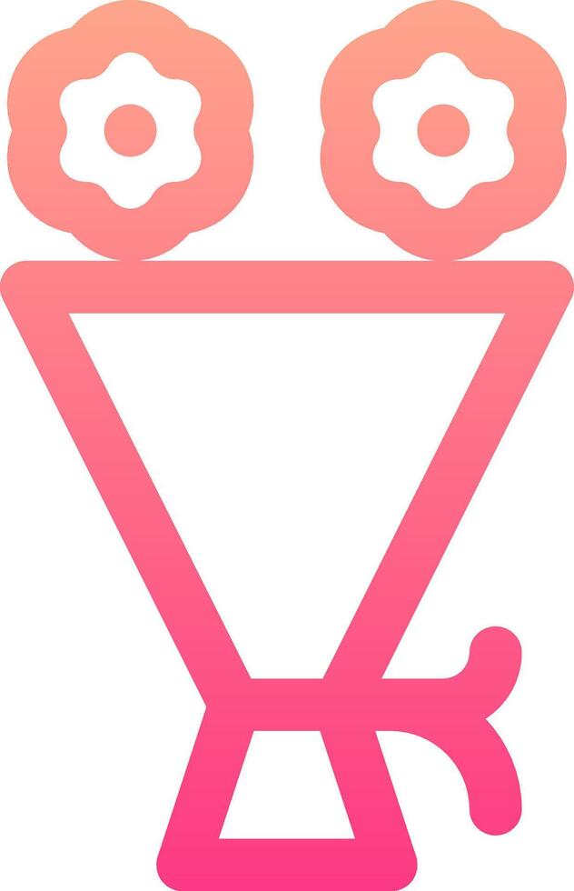 A pink flower shaped funnel with a heart on it vector