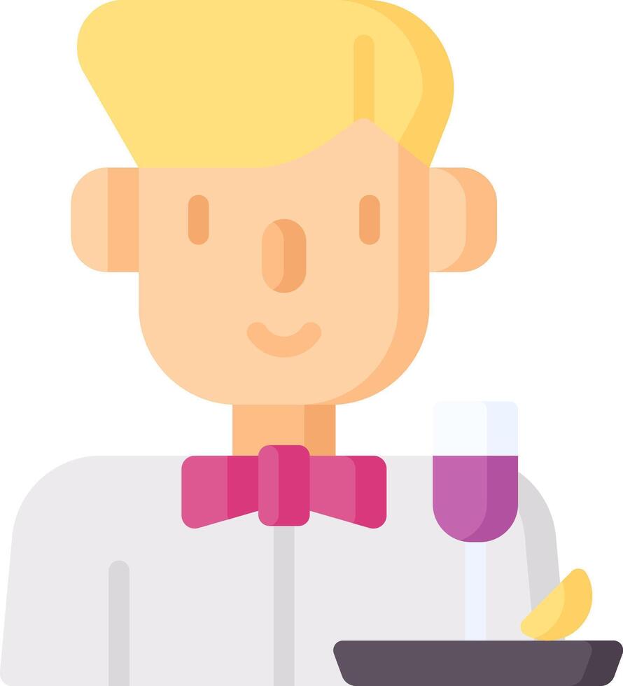 A man with a bow tie and a plate of food vector