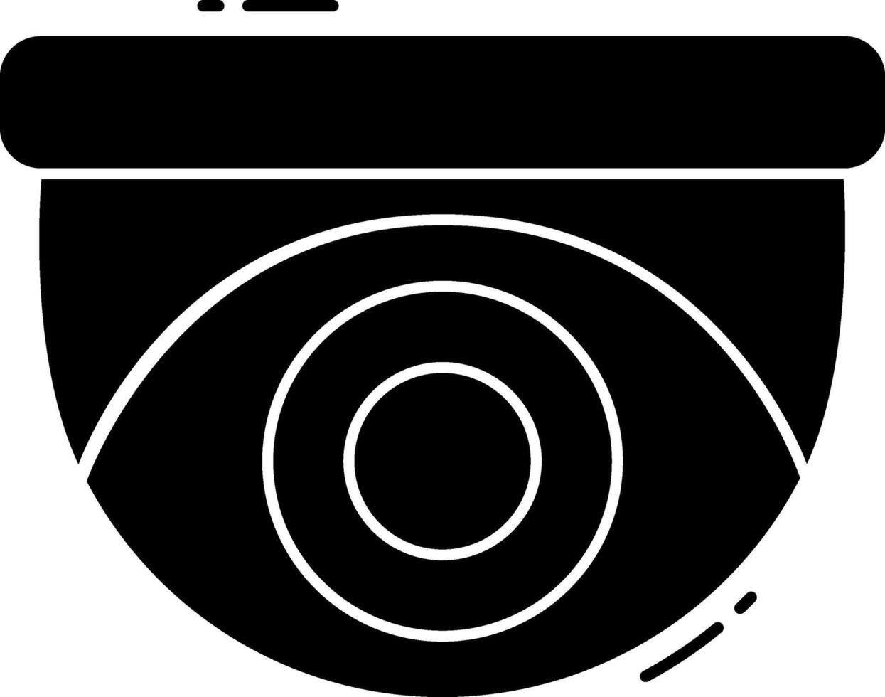 A black and white image of a surveillance camera vector