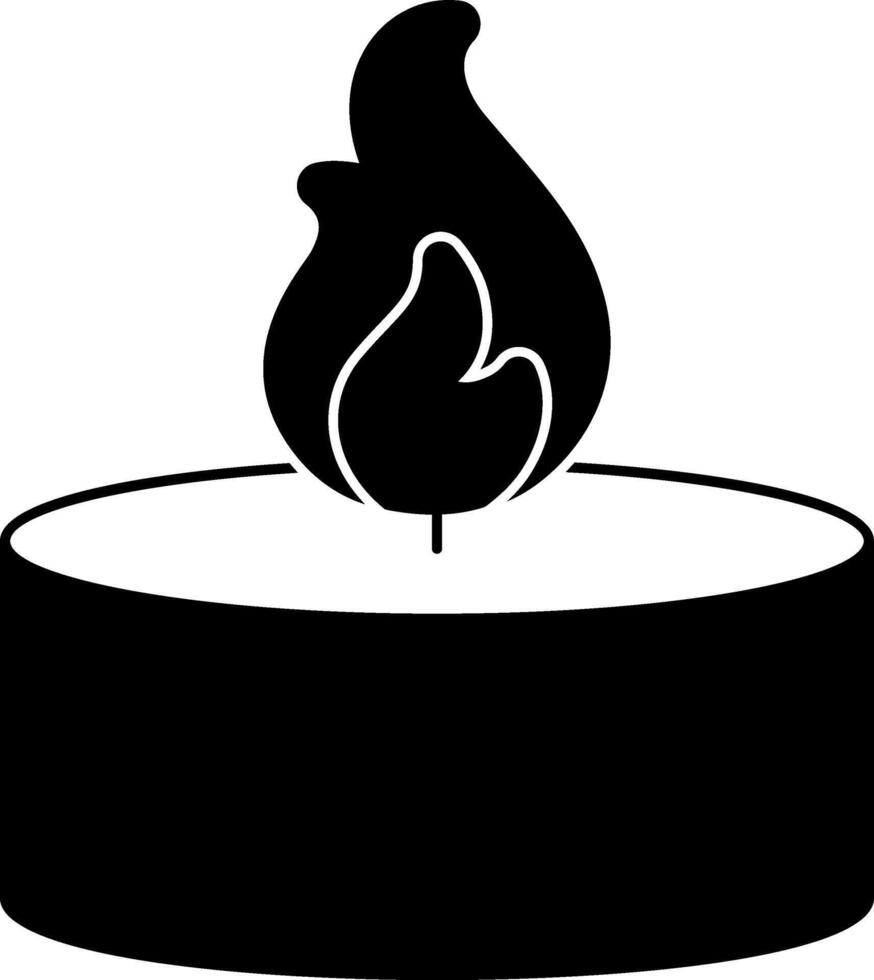 A candle with a flame on it vector
