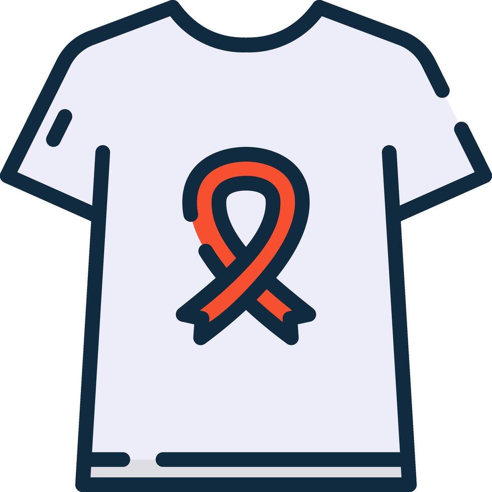 A t - shirt with an orange ribbon on it vector