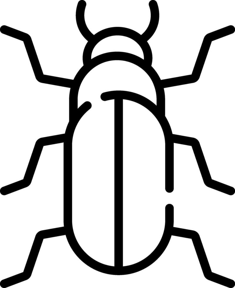 A black and white beetle icon on a white background vector