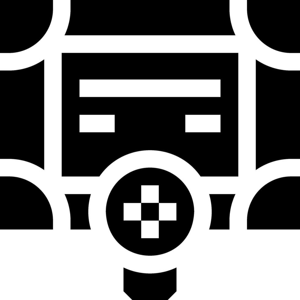 A black and white icon of a robot vector