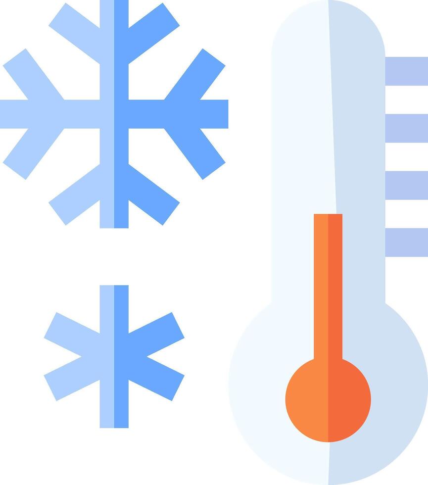A thermometer and snowflakes are shown vector