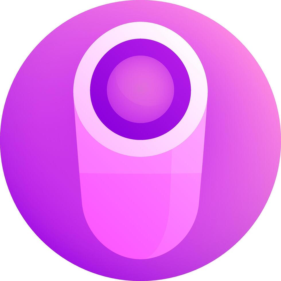 A purple button with a white circle in the center vector
