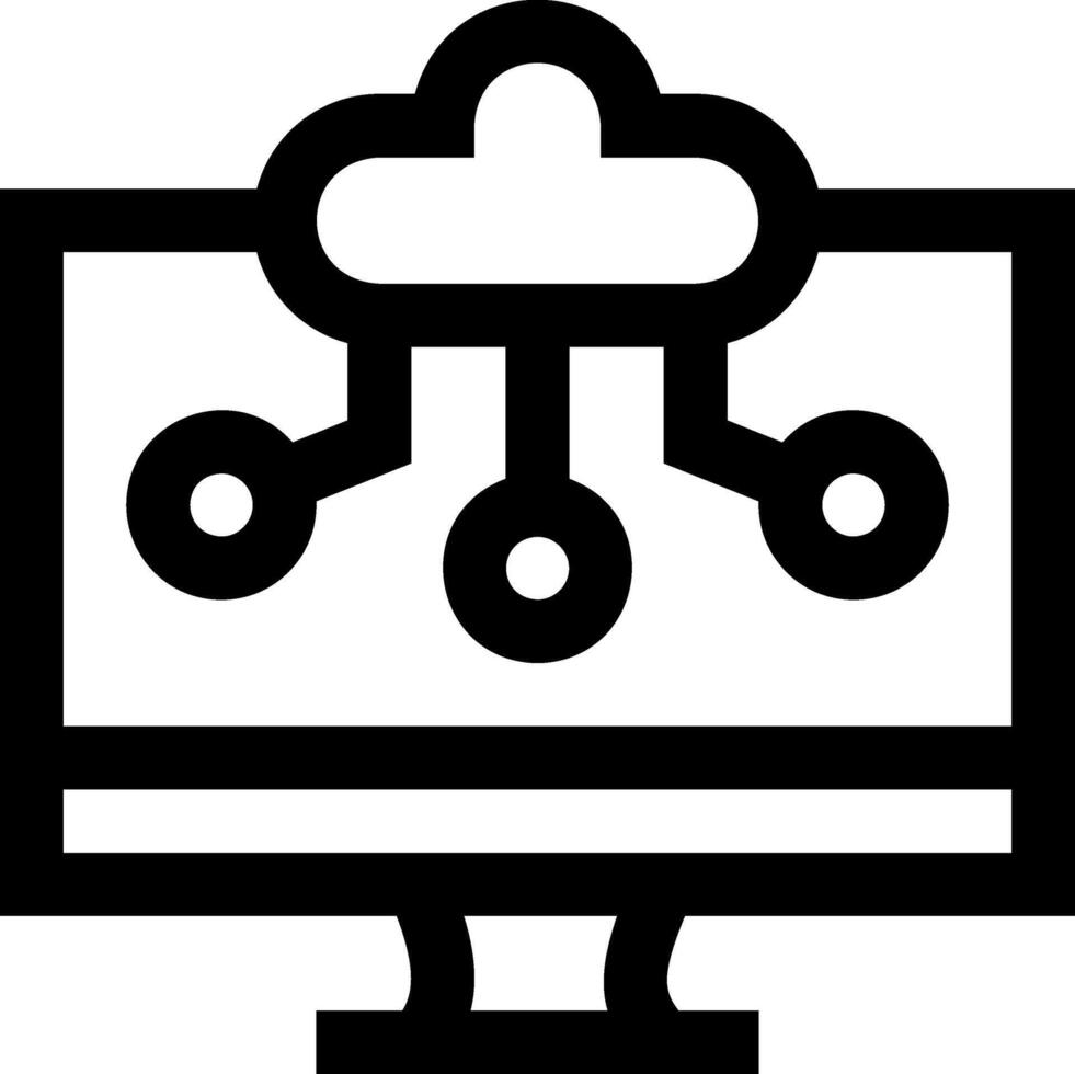 A computer with a cloud icon on it vector