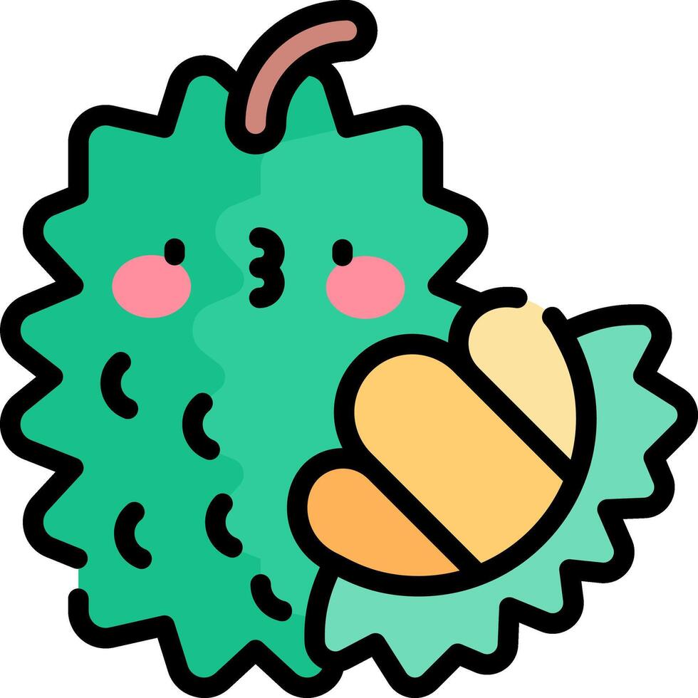 Cute durian fruit illustration vector