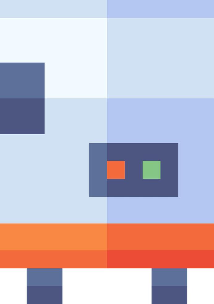 An illustration of a robot with a blue and orange top vector