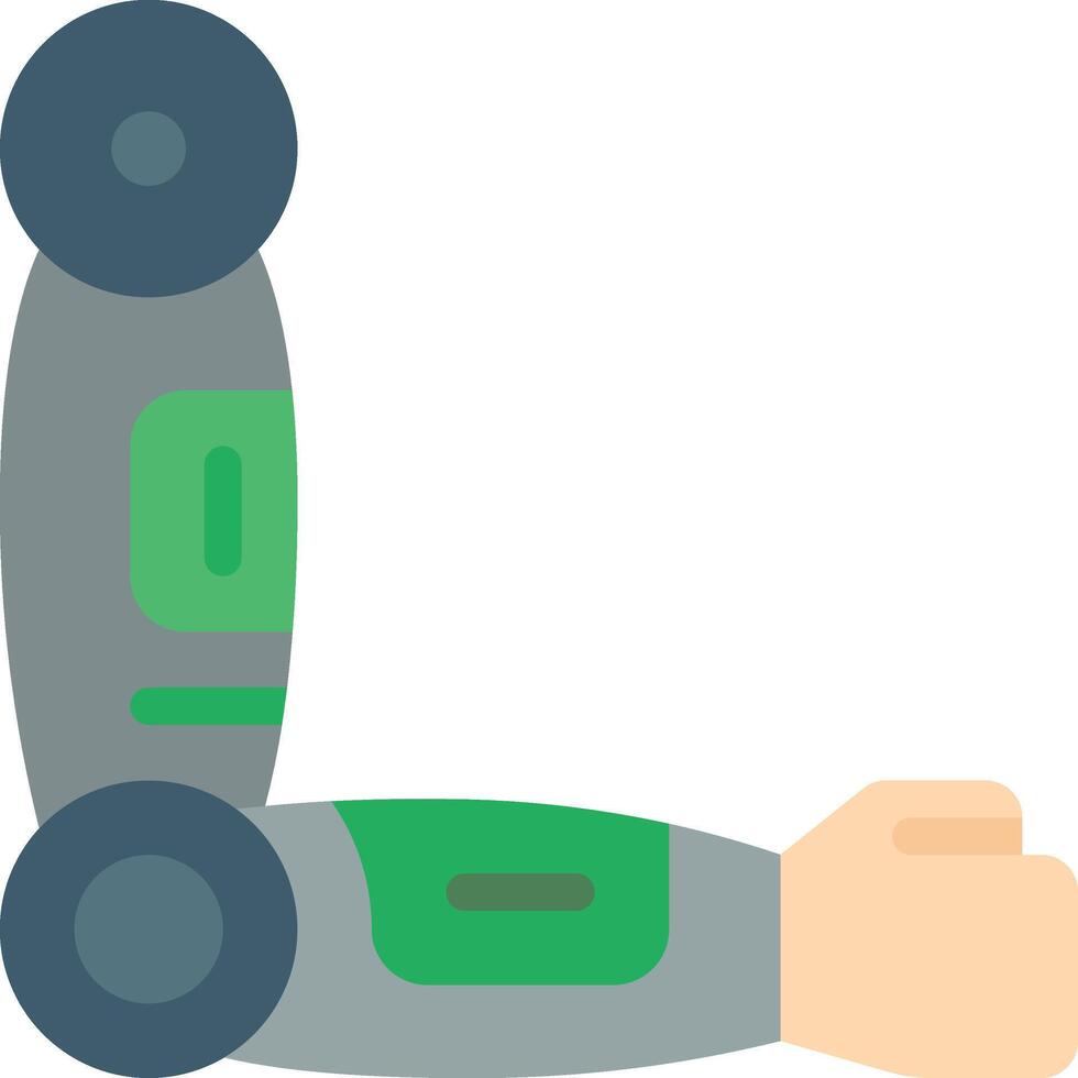 A robot arm with a green and gray arm vector