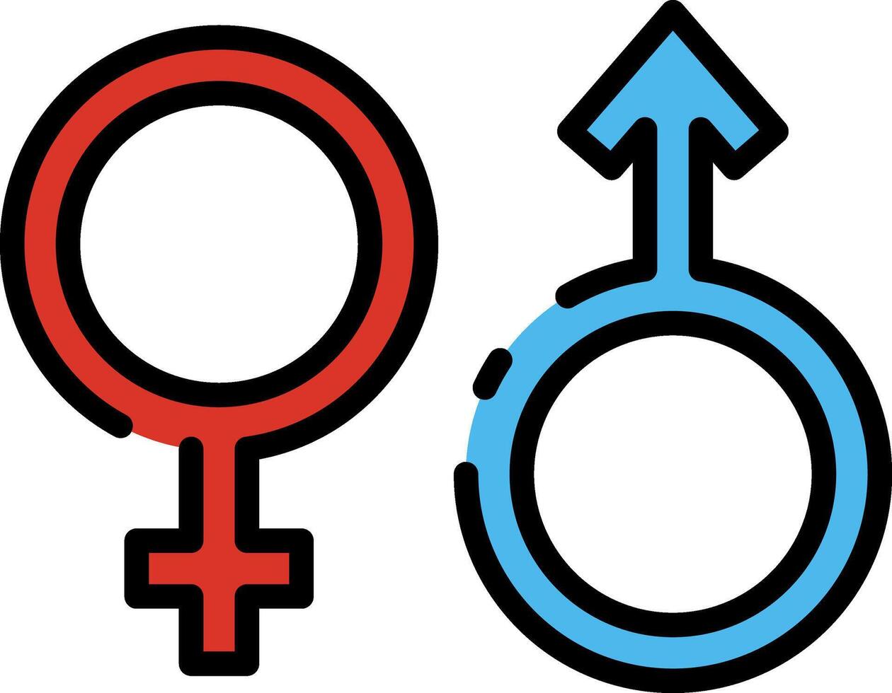 Two male and female symbols on a white background vector