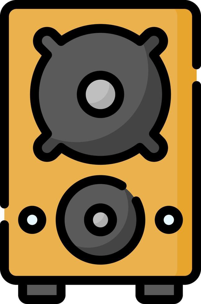 A speaker icon with a yellow speaker vector