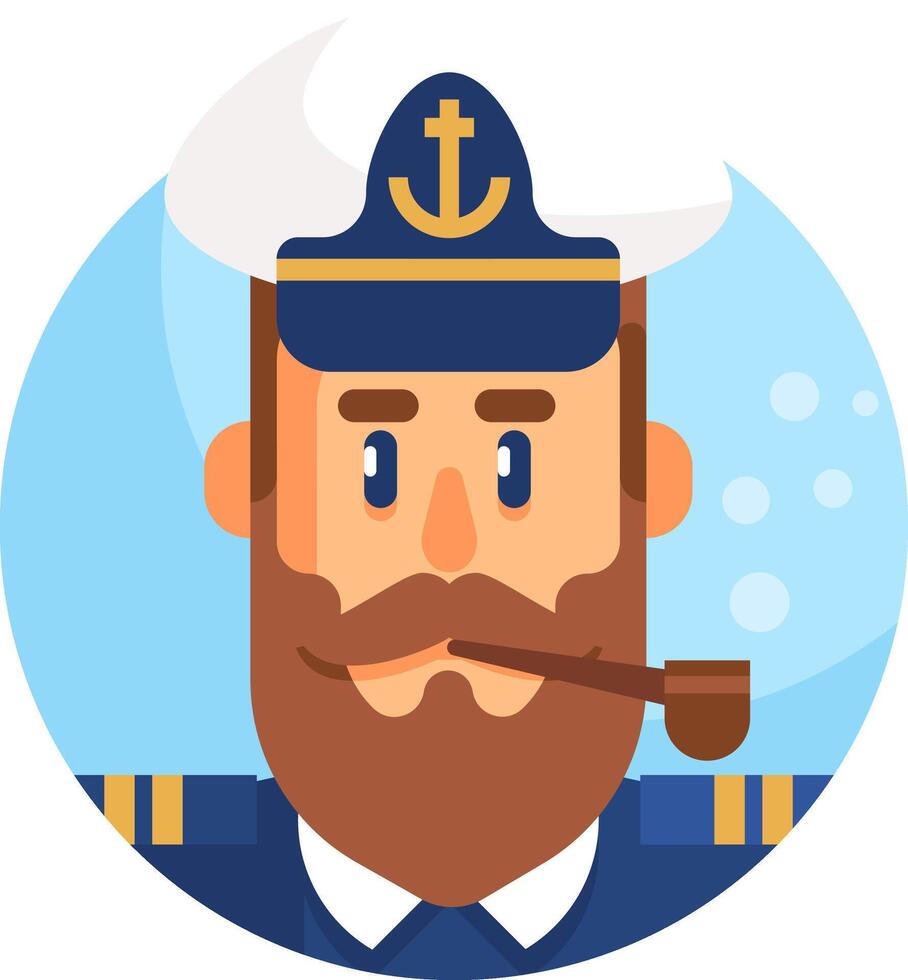 A cartoon sailor with a pipe and beard vector